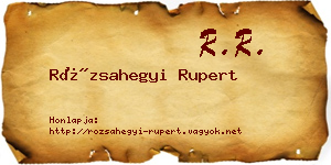 Rózsahegyi Rupert névjegykártya